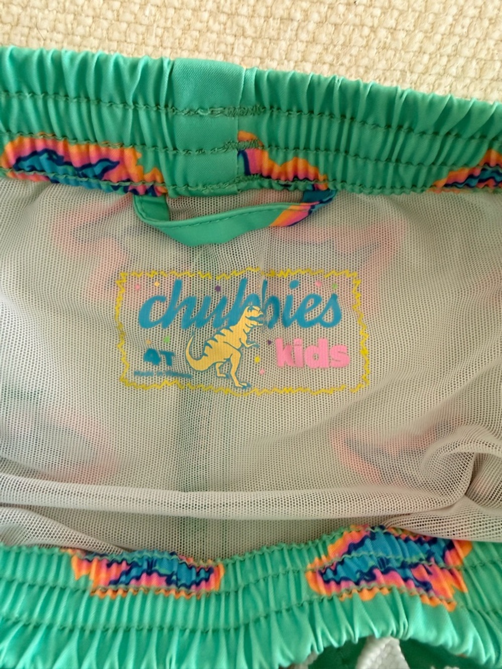 Chubbies Toddler Classic Swim Trunk in Teal Sharks - Picture 4 of 4